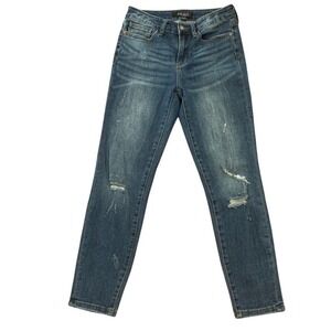 Judy Blue Distressed Relaxed Fit Denim Jeans Dark Wash Women's Size 27